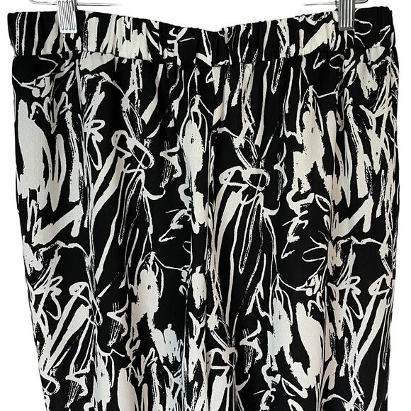 TRUTH + STYLE Wide Leg Cropped Pants Size M Indi Boho Abstract Paint Splatter - Picture 3 of 8